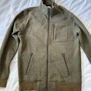 J. Crew Men's Zip Up Fleece Sweater in Olive